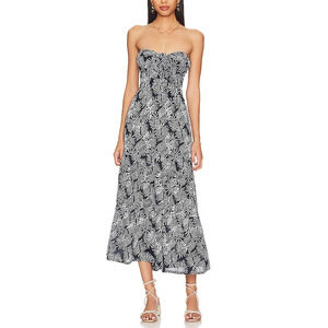 Tiare Hawaii Black and White Strapless Dress